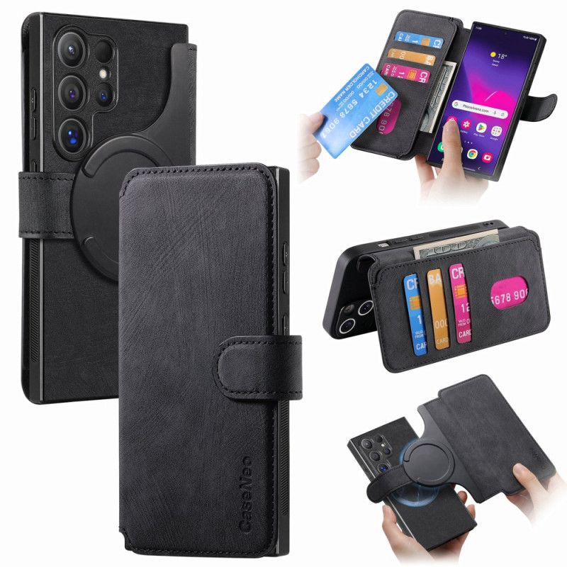 Flip Cover Samsung Galaxy S25 Ultra 5g Aftageligt Magnetisk Rfid Caseneo-etui