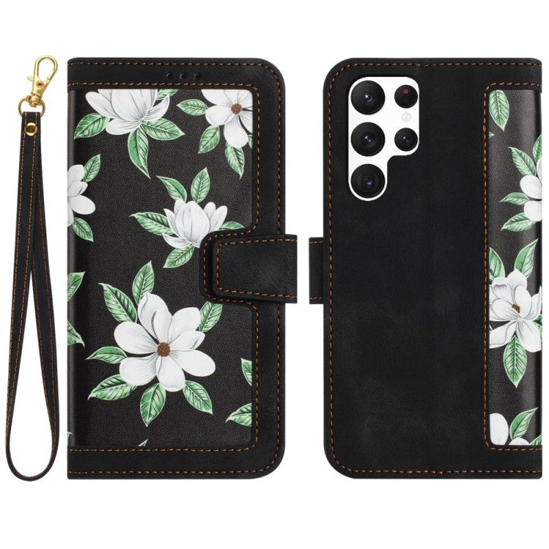 Flip Cover Samsung Galaxy S25 Ultra 5g Blomsterpung