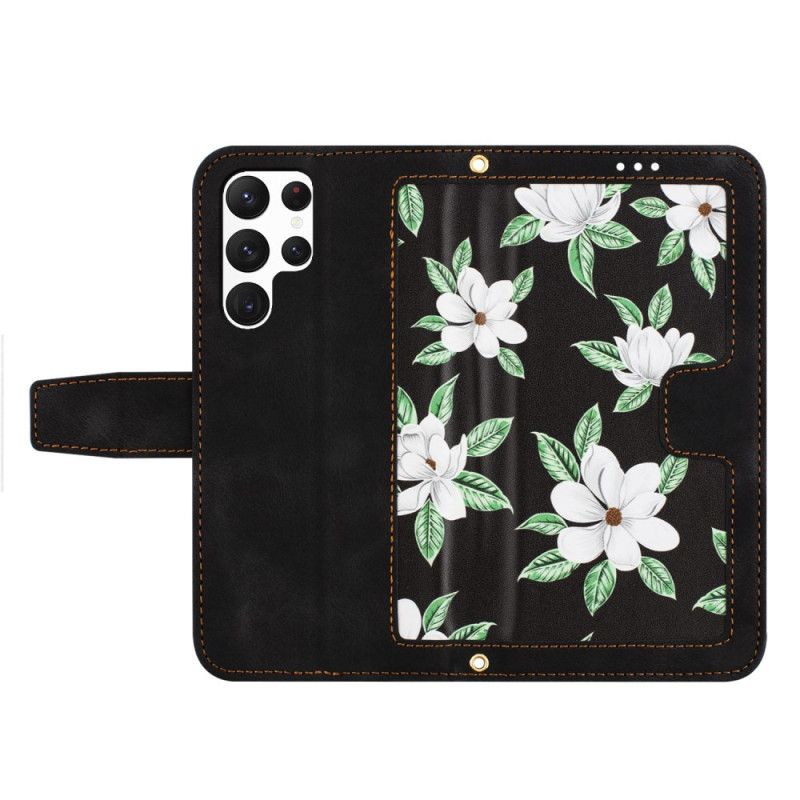 Flip Cover Samsung Galaxy S25 Ultra 5g Blomsterpung
