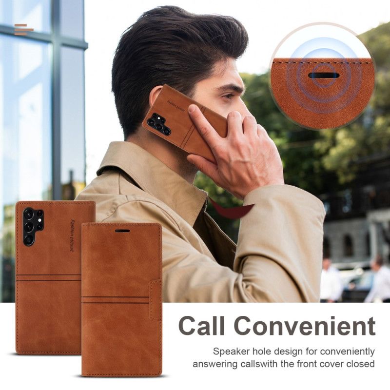 Flip Cover Samsung Galaxy S25 Ultra 5g Dobbelte Linjer