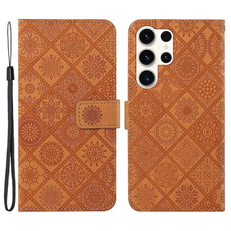 Flip Cover Samsung Galaxy S25 Ultra 5g Etnisk Stil Med Rem