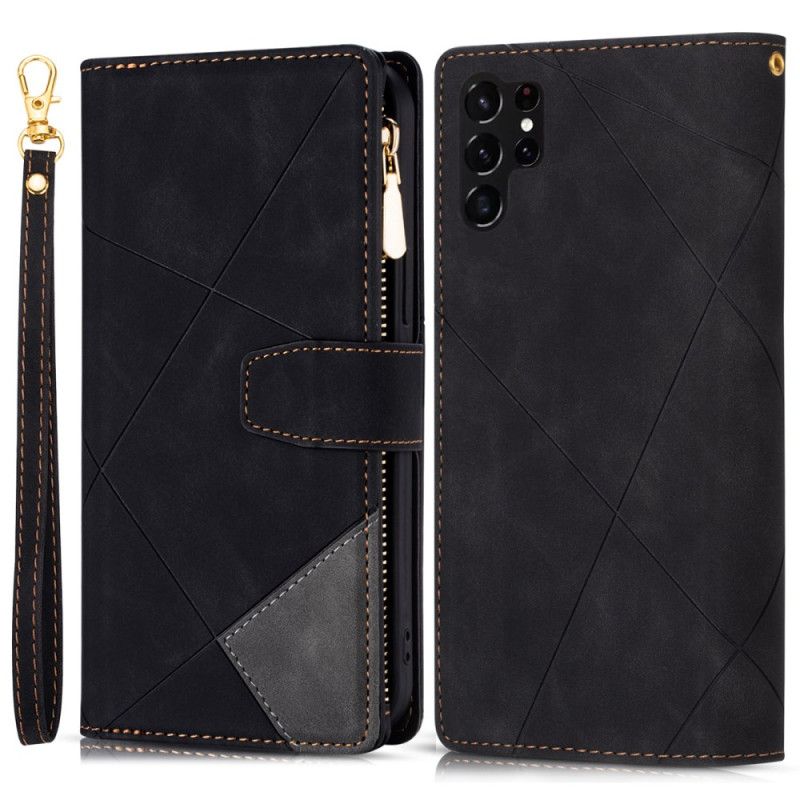Flip Cover Samsung Galaxy S25 Ultra 5g Geometrisk Ruskindseffekt