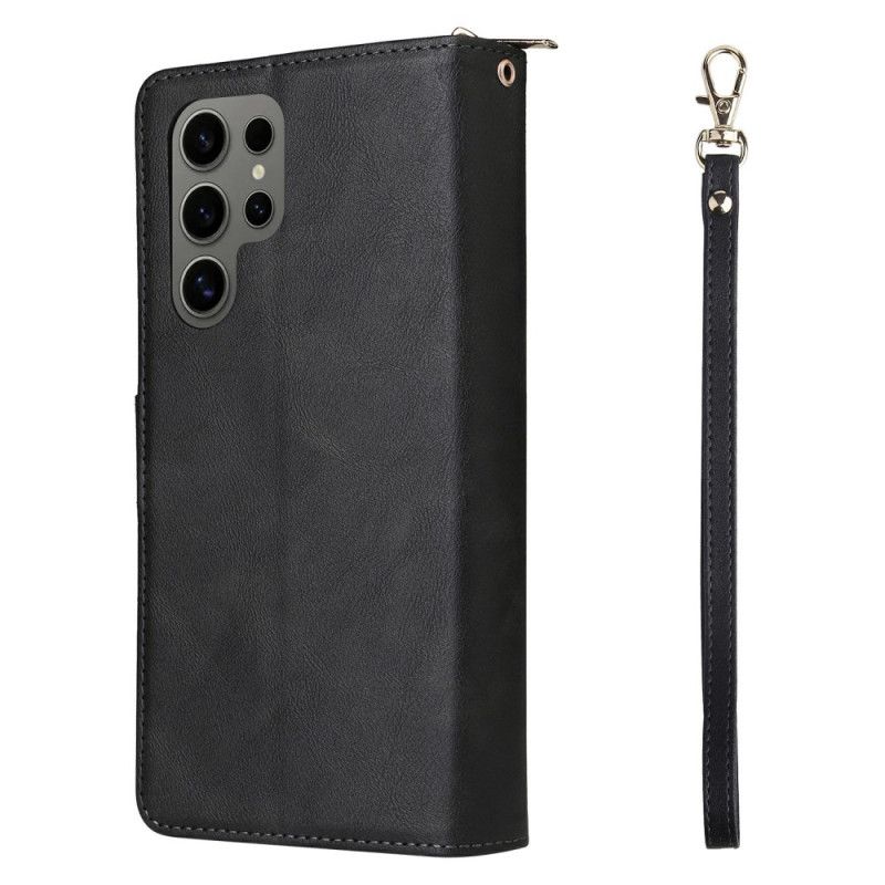 Flip Cover Samsung Galaxy S25 Ultra 5g Lynlås- Og Rempung