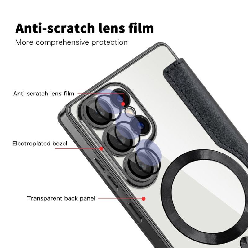 Flip Cover Samsung Galaxy S25 Ultra 5g Magsafe-kompatibel Med Rfid-blokerende Lædereffekt