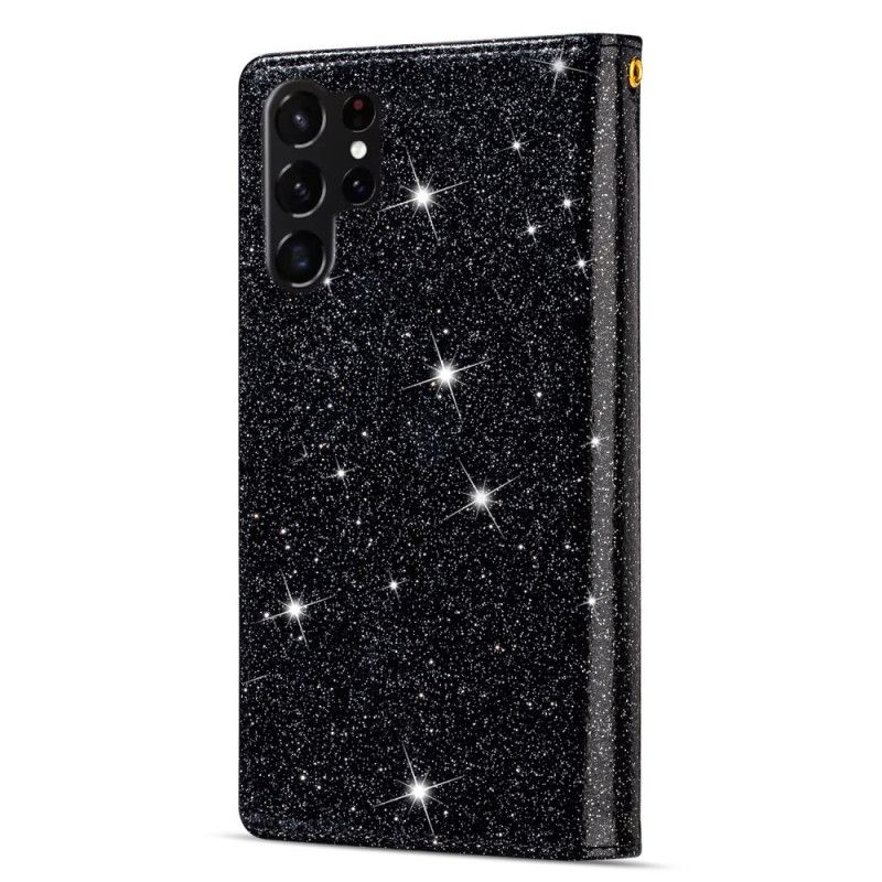 Flip Cover Samsung Galaxy S25 Ultra 5g Pailletter Med Sølvlås