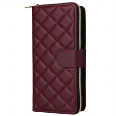 Flip Cover Samsung Galaxy S25 Ultra 5g Quiltet Pung Med Rem Og Skulderrem