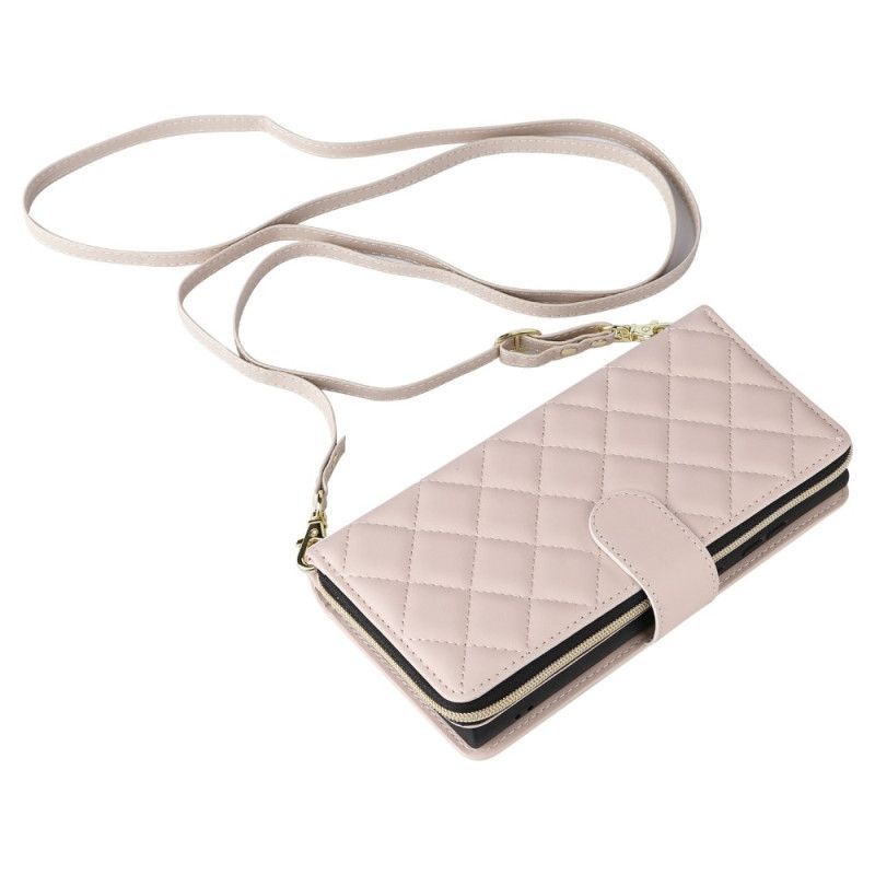 Flip Cover Samsung Galaxy S25 Ultra 5g Quiltet Pung Med Rem Og Skulderrem