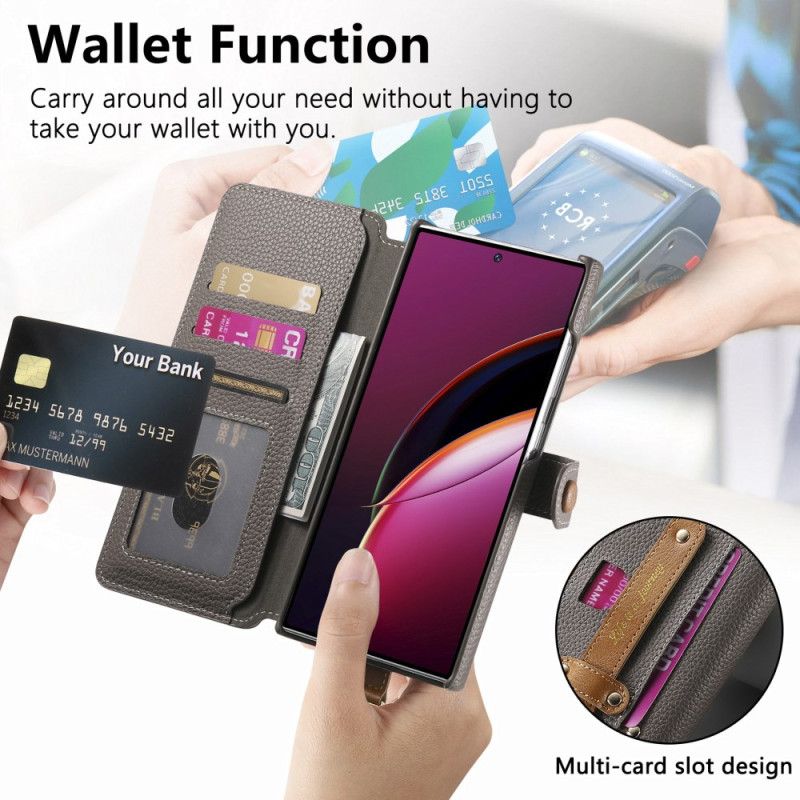 Flip Cover Samsung Galaxy S25 Ultra 5g Rfid-beskyttet Pung Med Etui Og Ringholder