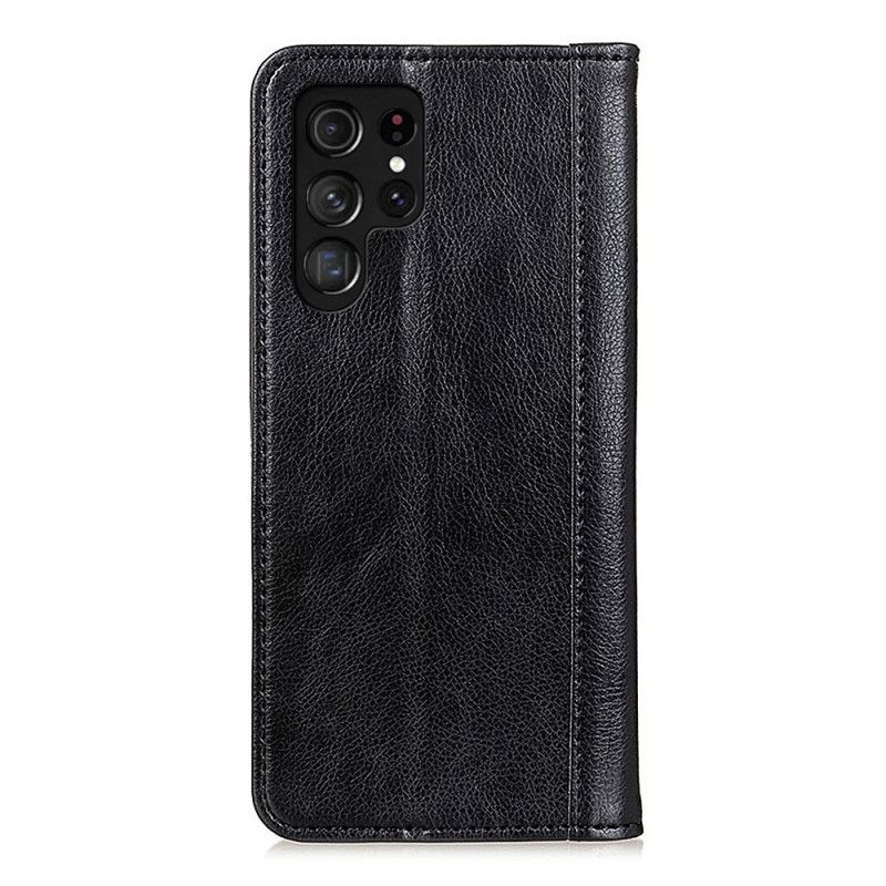 Flip Cover Samsung Galaxy S25 Ultra 5g Splitlæder I Litchi