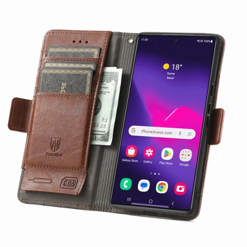 Flip Cover Samsung Galaxy S25 Ultra 5g Tofarvet Rfid-blokerende Caseneo
