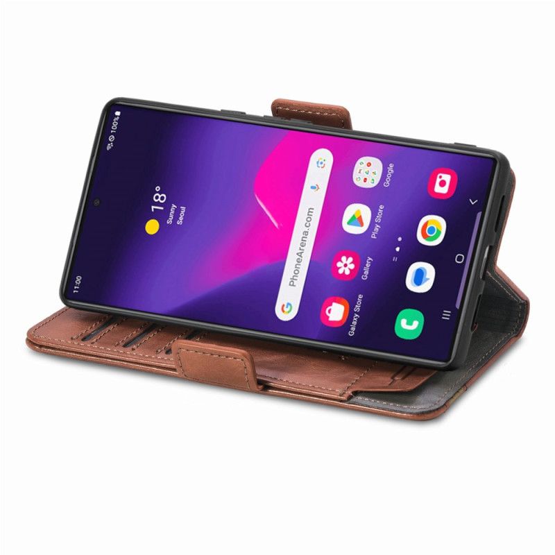 Flip Cover Samsung Galaxy S25 Ultra 5g Tofarvet Rfid-blokerende Caseneo