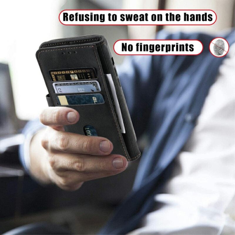 Flip Cover Samsung Galaxy S25 Ultra 5g Tofarvet Rfid-pung I Ruskindsstil Med Rem