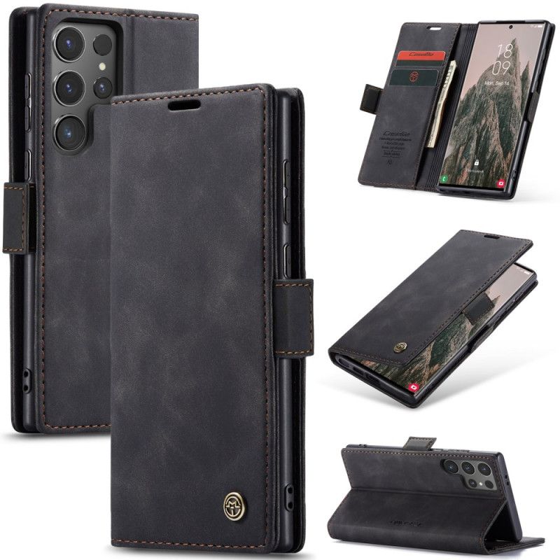 Flip Cover Til Samsung Galaxy S25 Ultra 5g Caseme Med Ruskindseffekt
