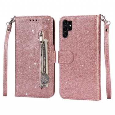 Flip Cover Til Samsung Galaxy S25 Ultra 5g Glitteretui Med Rem