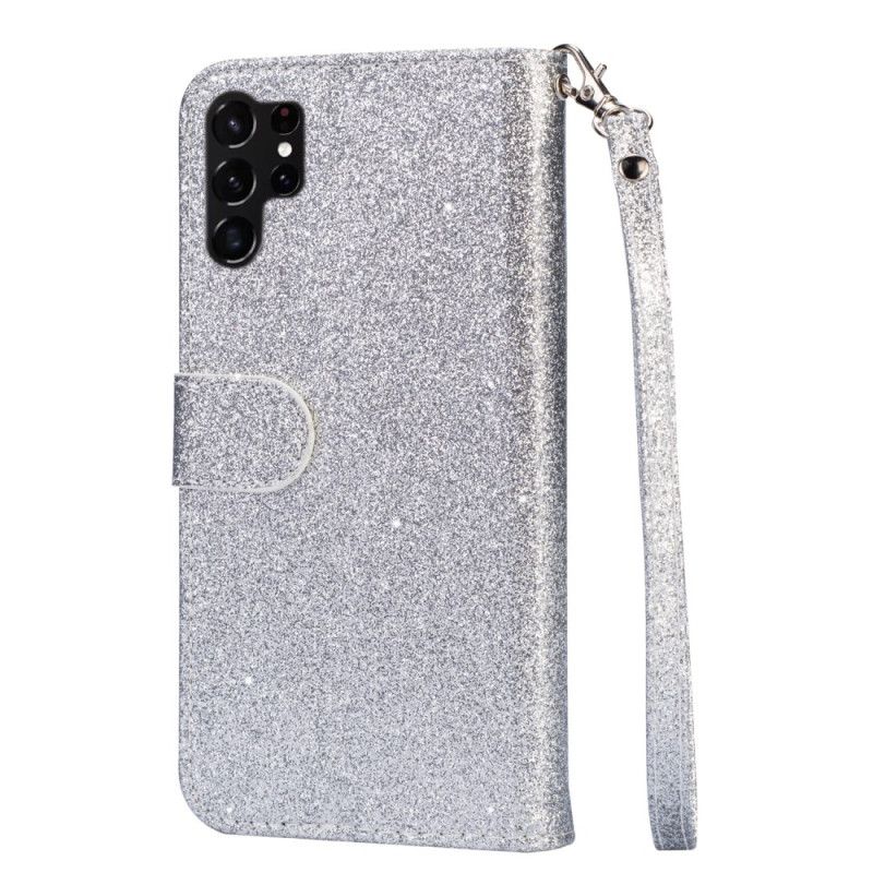 Flip Cover Til Samsung Galaxy S25 Ultra 5g Glitteretui Med Rem