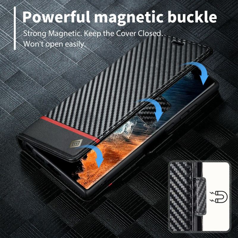 Flip Cover Til Samsung Galaxy S25 Ultra 5g Kulfiber Lc.imeeke