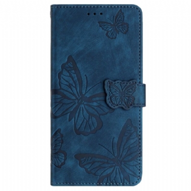 Flip Cover Til Samsung Galaxy S25 Ultra 5g Sommerfugle Med Ruskindseffekt