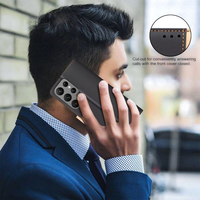 Flip Cover Til Samsung Galaxy S25 Ultra 5g Tofarvet Med Rfid-blokering Binfen Color