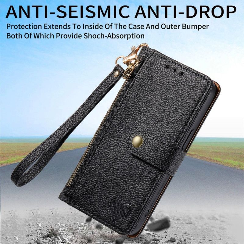 Læder Cover Samsung Galaxy S25 Ultra 5g Telefon Etui Hjerte