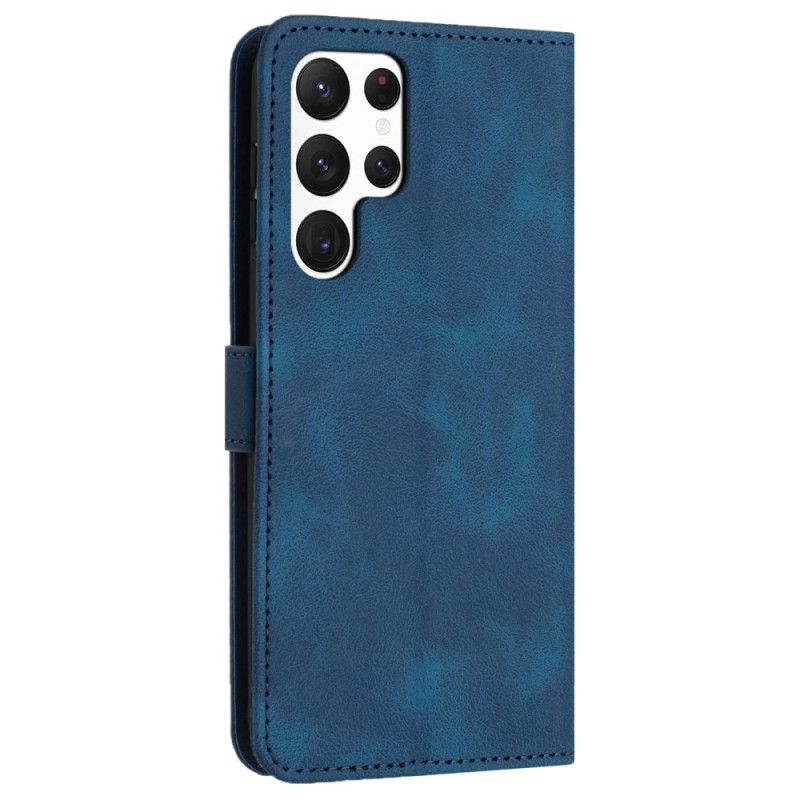 Læder Cover Samsung Galaxy S25 Ultra 5g Telefon Etui Klassisk Lædereffekt Med Rem