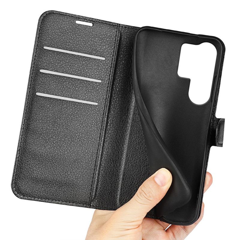 Læder Cover Samsung Galaxy S25 Ultra 5g Telefon Etui Klassisk Litchi-kunstlæder