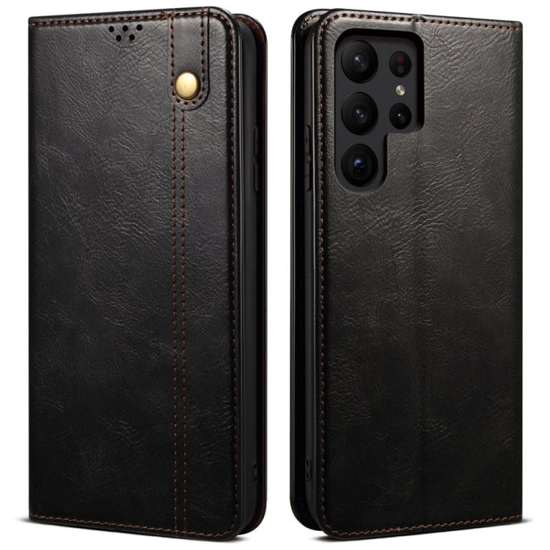 Læder Cover Samsung Galaxy S25 Ultra 5g Telefon Etui Vokset Kunstlæder