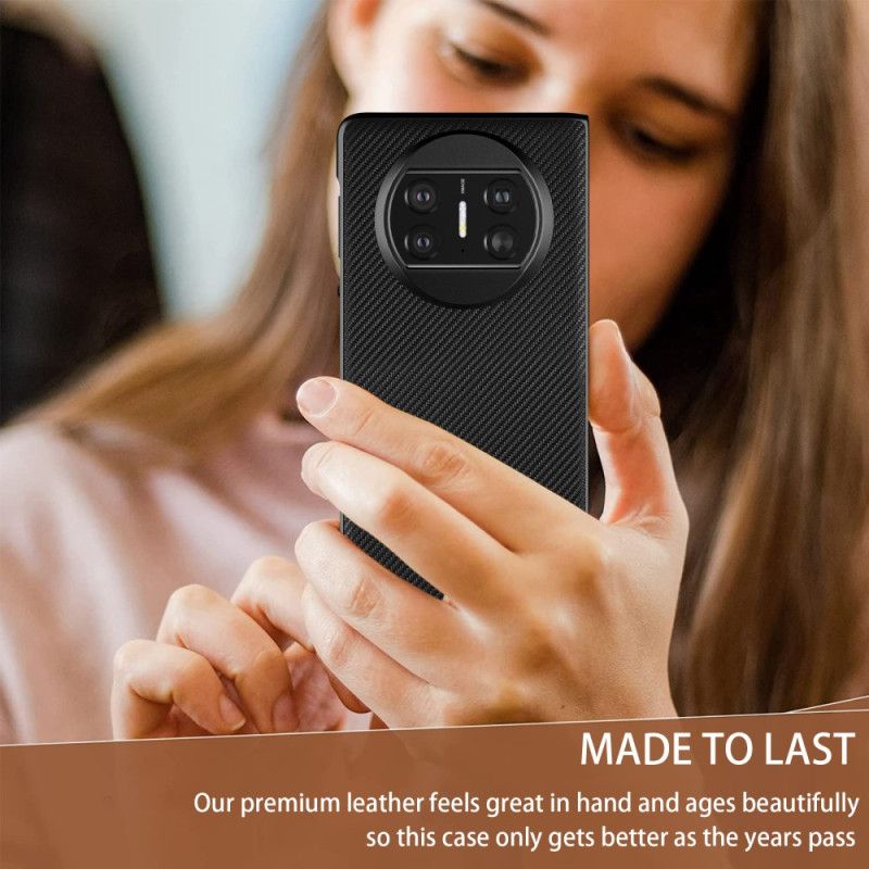 Cover Huawei Mate X3 Telefon Etui Vævet Læderstil