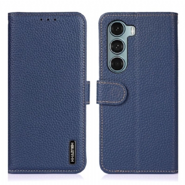 Flip Cover Moto G200 5G Ægte Læder Litchi Khazneh