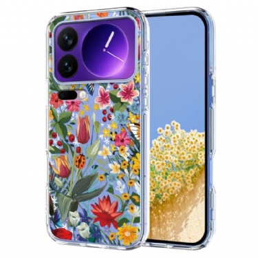Cover Til Xiaomi 17 Pro Transparente Sommerfugle Og Blomster