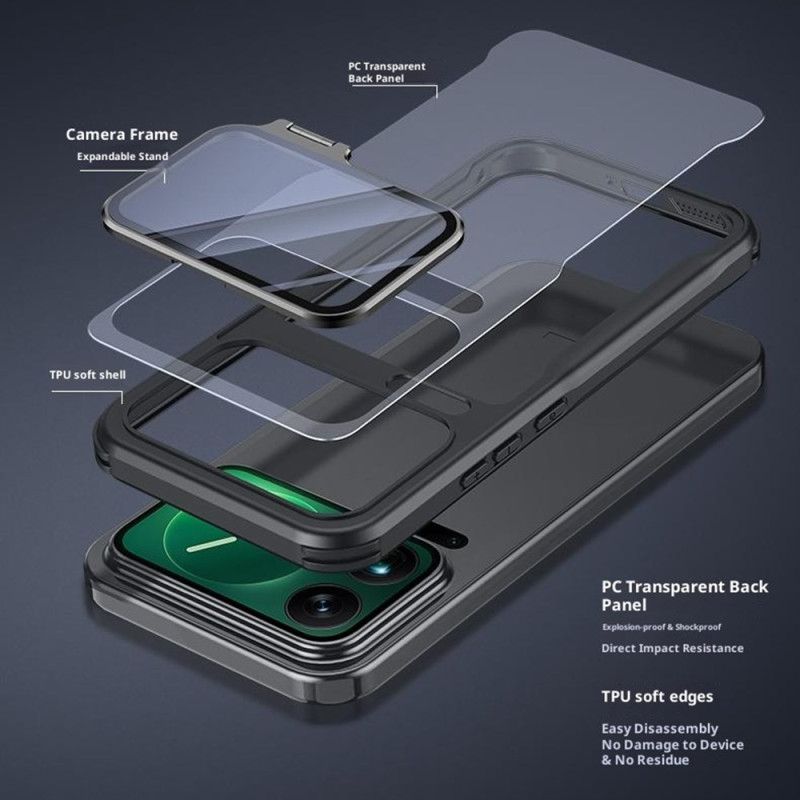 Cover Xiaomi 17 Pro Gennemsigtig Integreret Stativ Og Kamerabeskyttelse