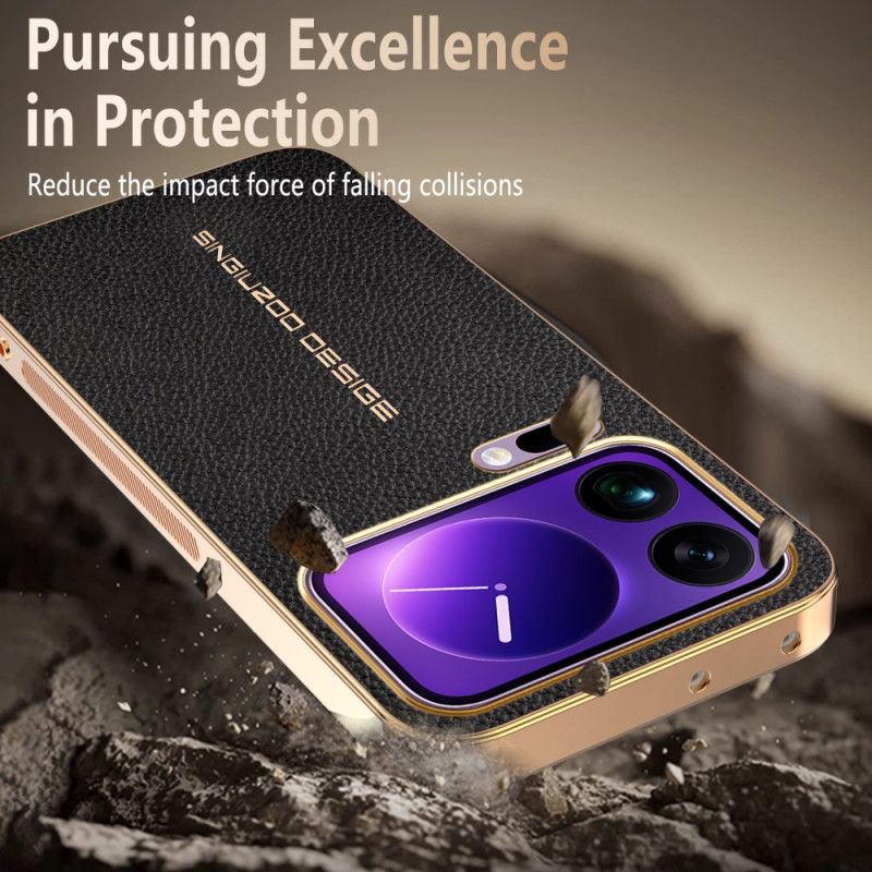 Cover Xiaomi 17 Pro Ridsefast Litchi-tekstur