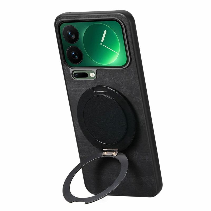 Cover Xiaomi 17 Pro Roterende Stativ Og Retro Lædertekstur