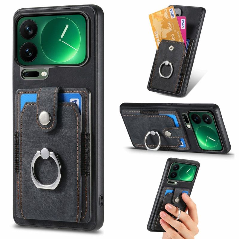 Cover Xiaomi 17 Pro Stativ Og Kortholder I Læderlook