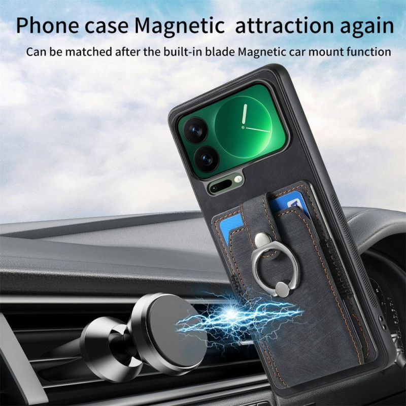 Cover Xiaomi 17 Pro Stativ Og Kortholder I Læderlook