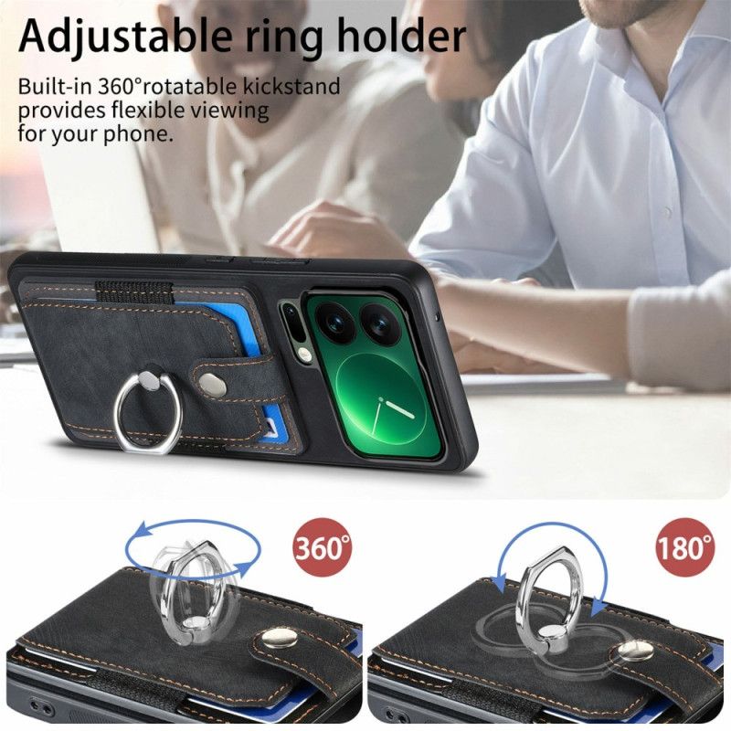 Cover Xiaomi 17 Pro Stativ Og Kortholder I Læderlook