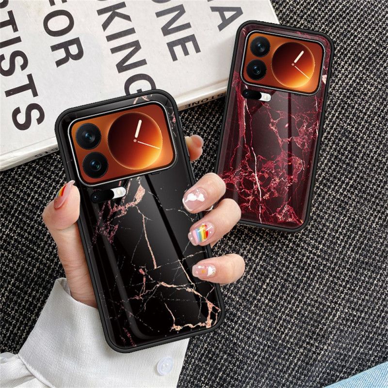 Cover Xiaomi 17 Pro Telefon Etui Marmormønster I Hærdet Glas