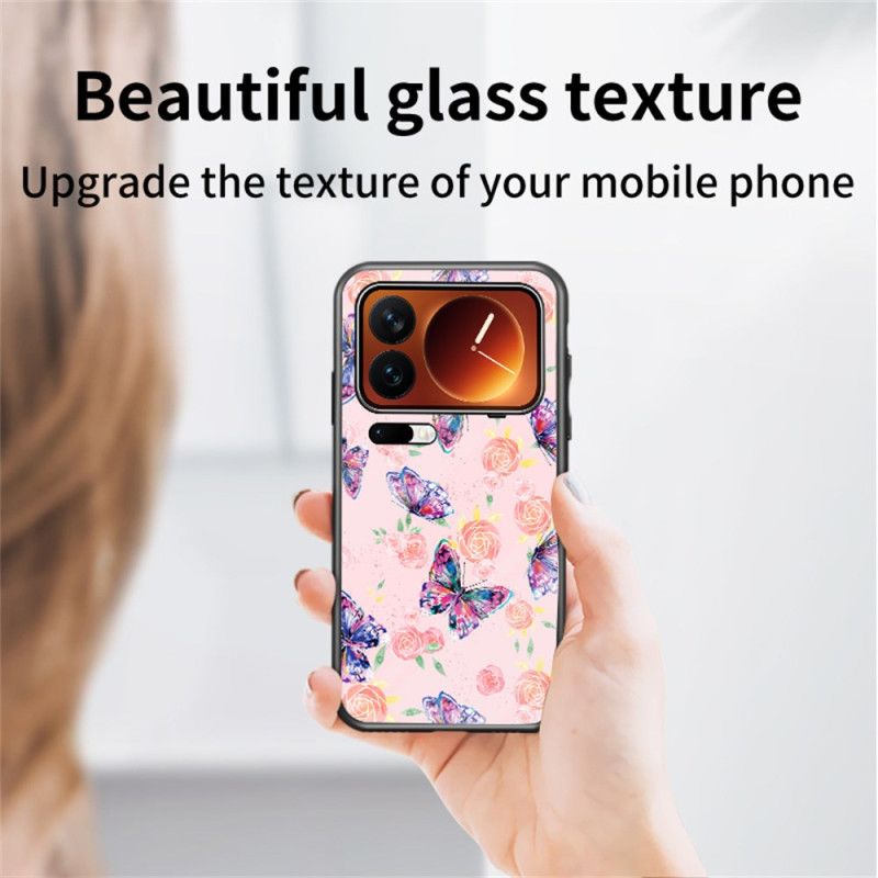 Cover Xiaomi 17 Pro Telefon Etui Sommerfugl I Hærdet Glas