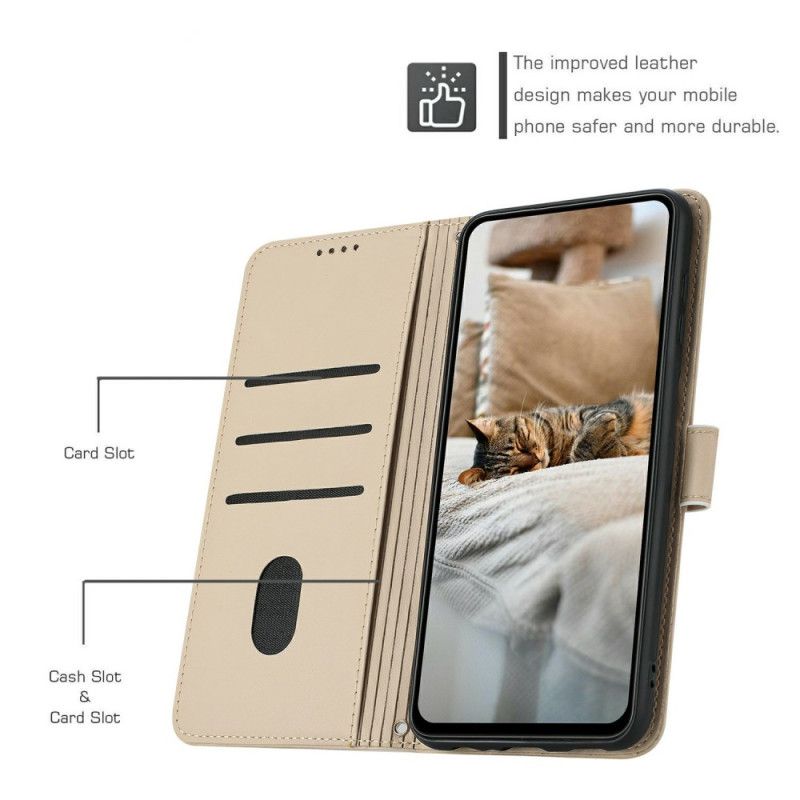 Flip Cover Til Xiaomi 17 Pro Kattemønster Og Snor