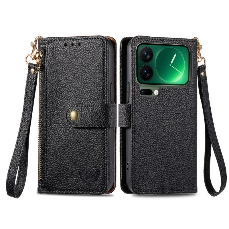 Flip Cover Til Xiaomi 17 Pro Rfid-blokerende Hjertedesign
