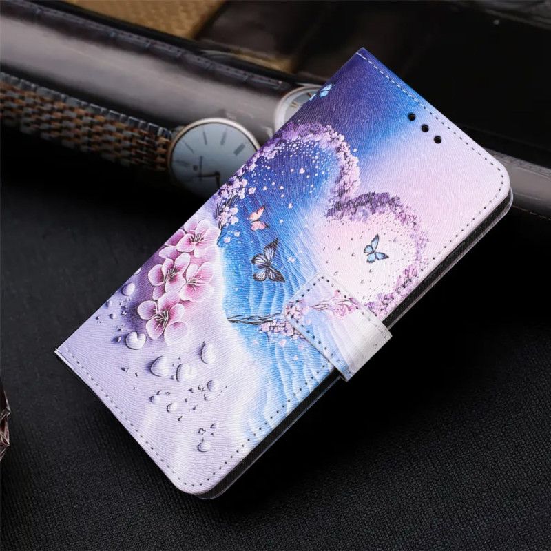 Flip Cover Til Xiaomi 17 Pro Sommerfugl Og Hjerte