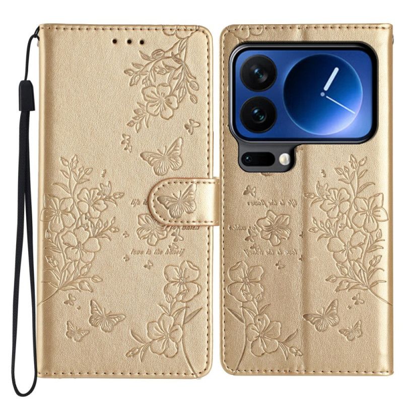 Læder Cover Xiaomi 17 Pro Blomsterprint