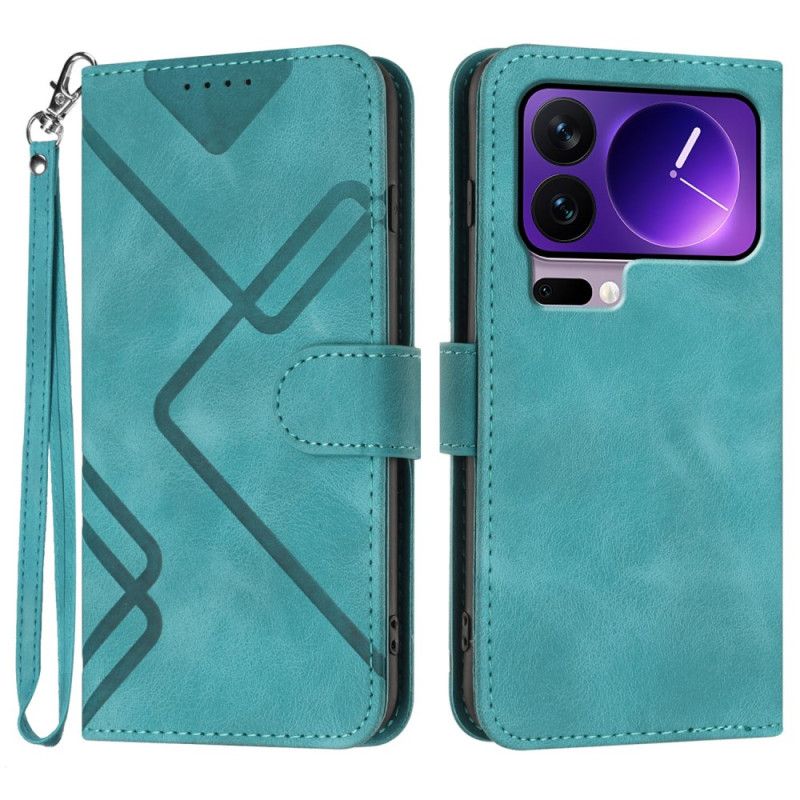 Læder Cover Xiaomi 17 Pro Telefon Etui Geometriske Mønstre