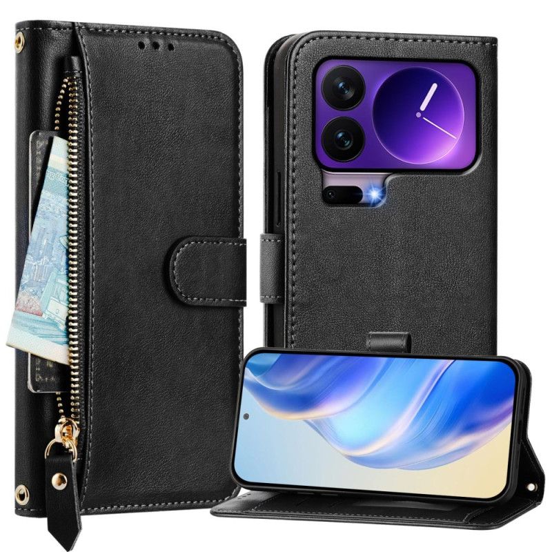 Læder Cover Xiaomi 17 Pro Telefon Etui Lynlåslomme Og Flere Kortpladser