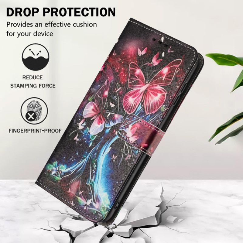 Læder Cover Xiaomi 17 Pro Telefon Etui Sommerfugletræ