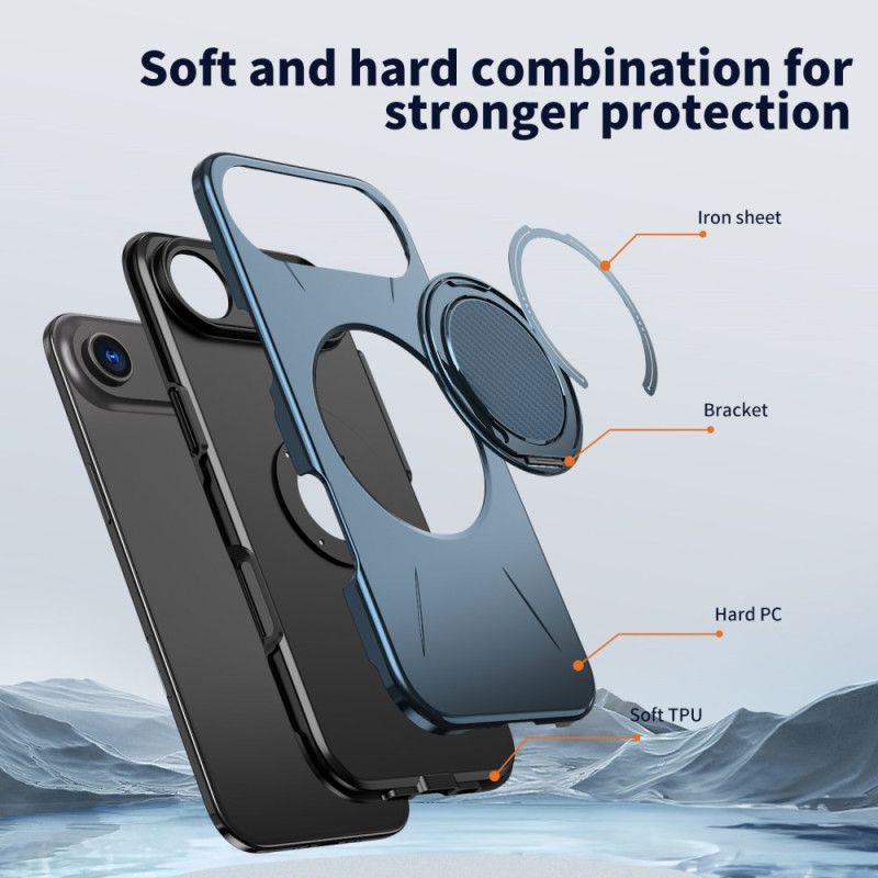 Cover iPhone Air Magsafe Med Roterende Holder I Metallisk Stil