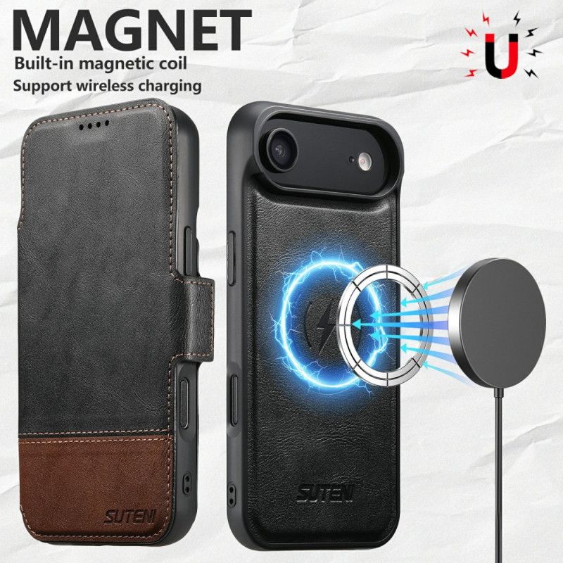 Flip Cover iPhone Air Magsafe Tofarvet Aftageligt Etui Suteni