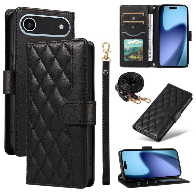 Flip Cover iPhone Air Quiltet Med Rem Og Skulderrem