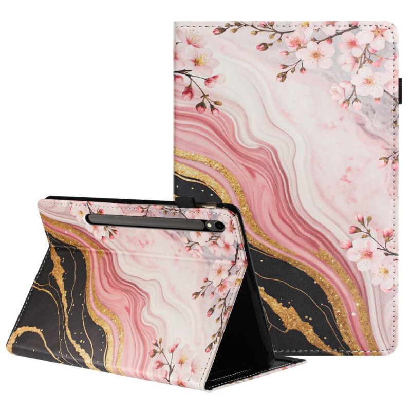 Etui Samsung Galaxy Tab S10 Fe Marmorblomsterdesign