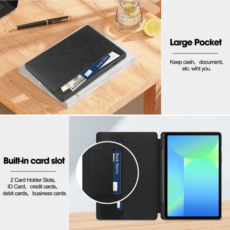 Etui Til Samsung Galaxy Tab S10 Fe Lædereffekt