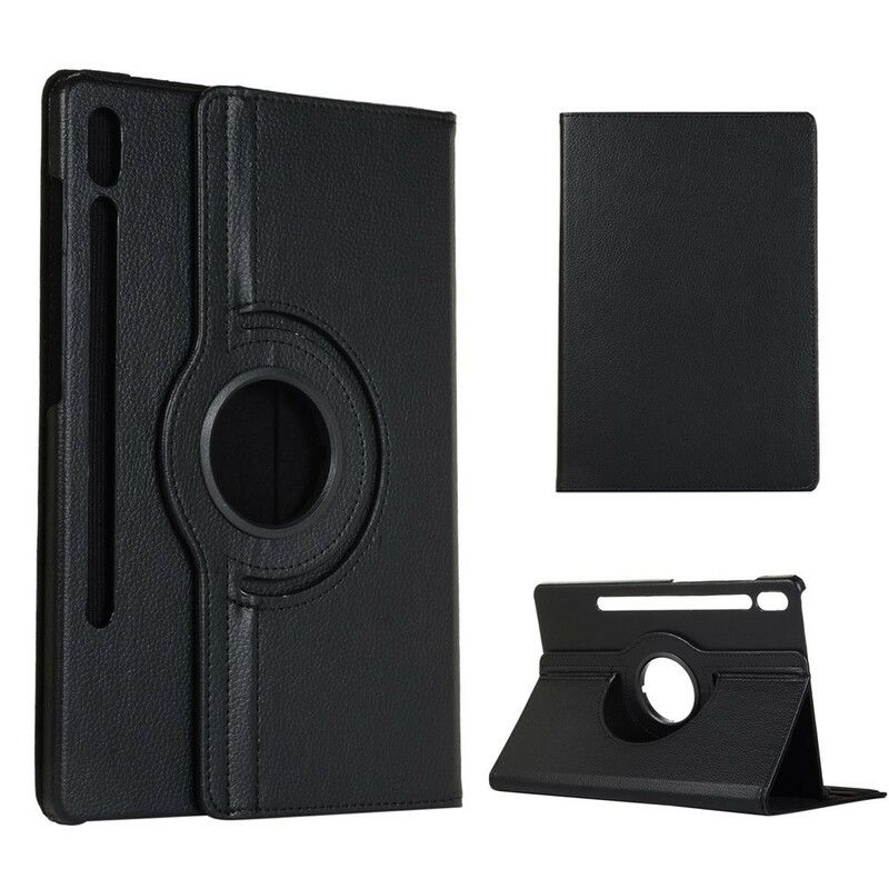 Læder Cover Samsung Galaxy Tab S10 Fe Telefon Etui Roterende Kunstlæder Litchi